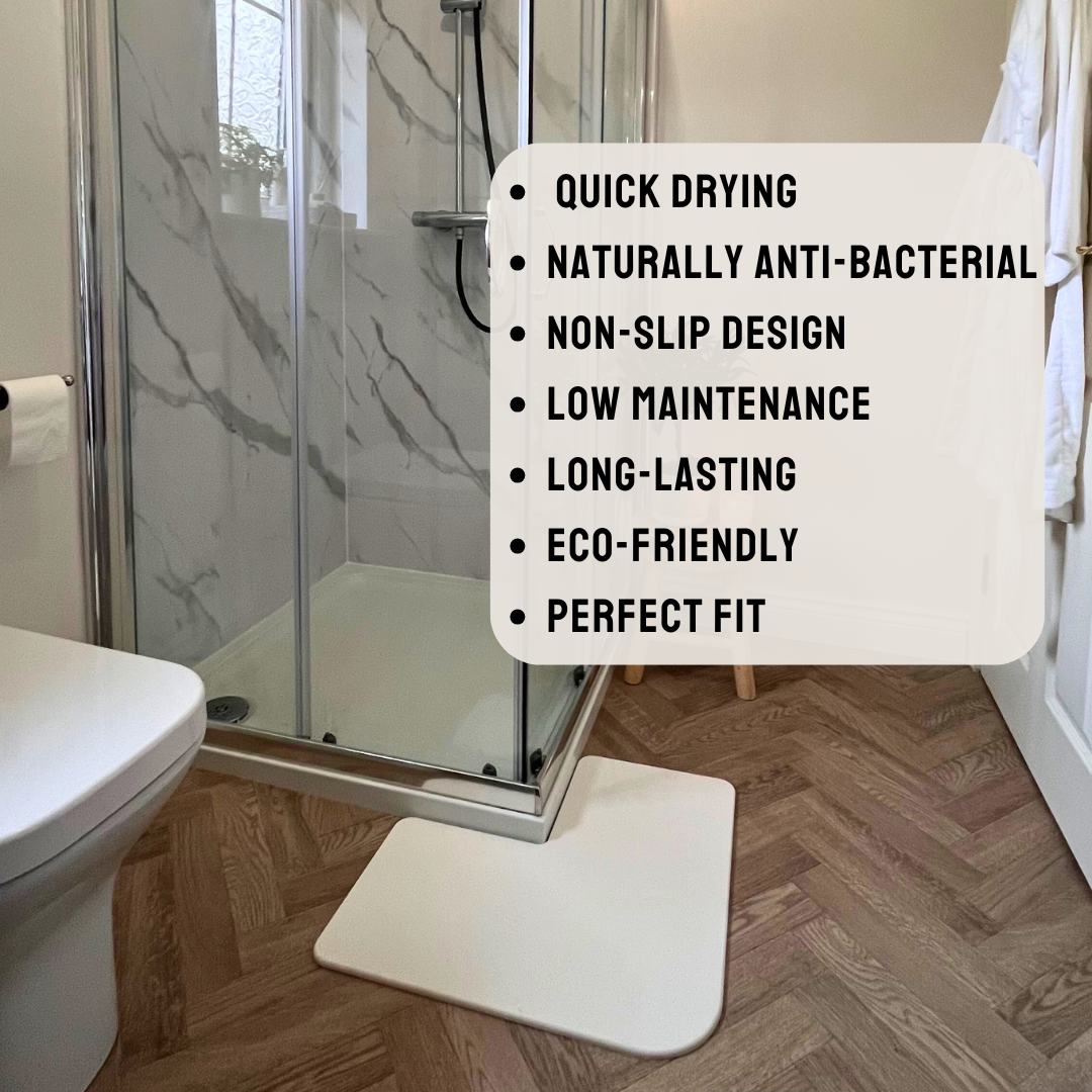 Diatomaceous Earth Stone Corner Bath Mat