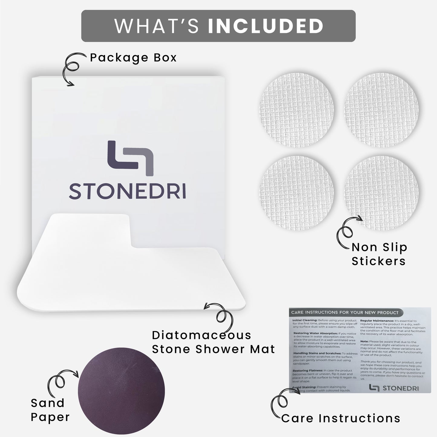 Diatomaceous Earth Stone Corner Bath Mat
